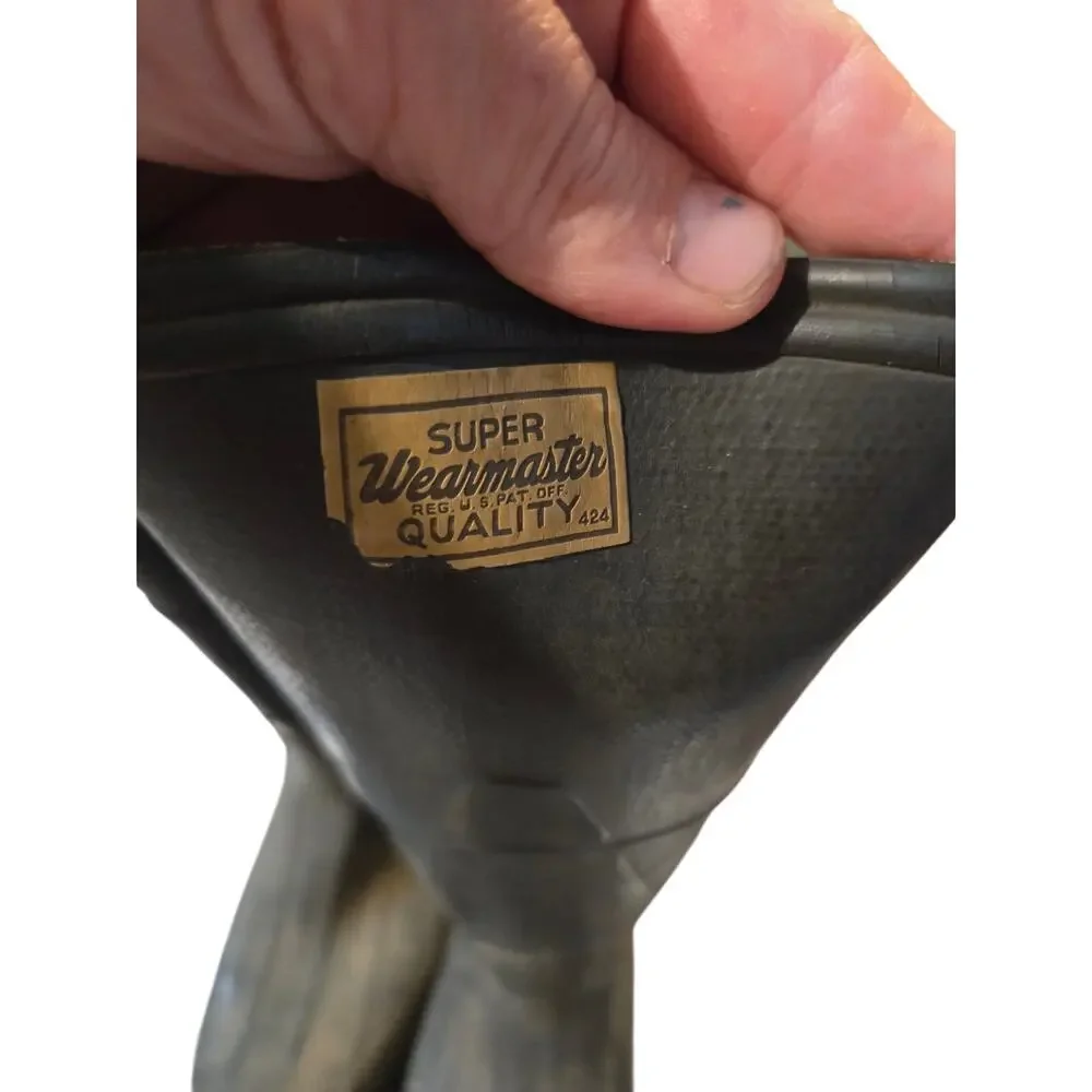 Vintage Sears Super Wearmaster Quality 424 Rubber Firefighter Hip Boots 3/4